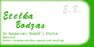 etelka bodzas business card